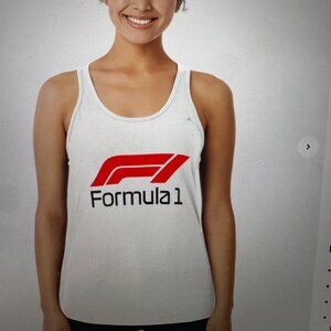 •	Formula Racerback  White & Red Tank Top Women’s Size Small NWOT